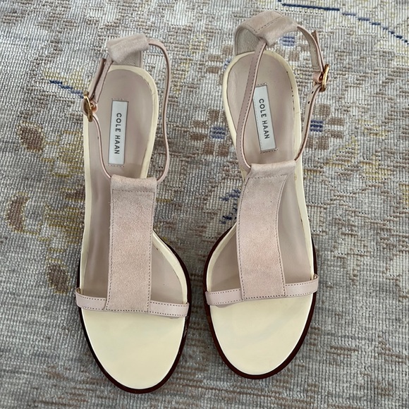 Cole Haan Heeled Suede Leather Sandals Size 6.5 - Picture 7 of 15